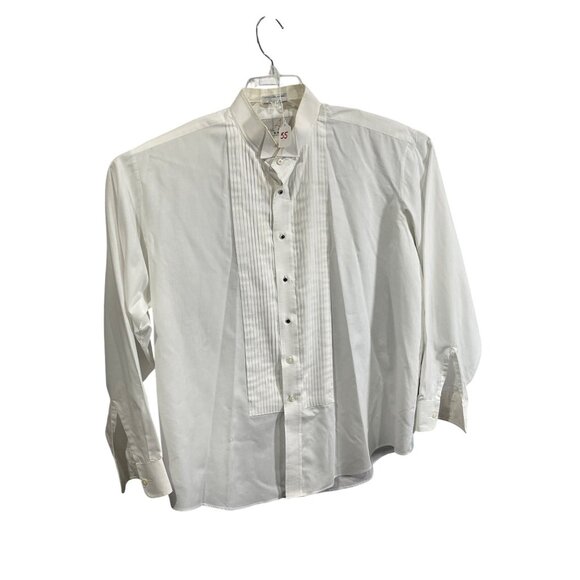 Neil Allyn Mens XL White Tuxedo Shirt 65% Polyester 35% Cotton Pleated Front - Picture 8 of 8